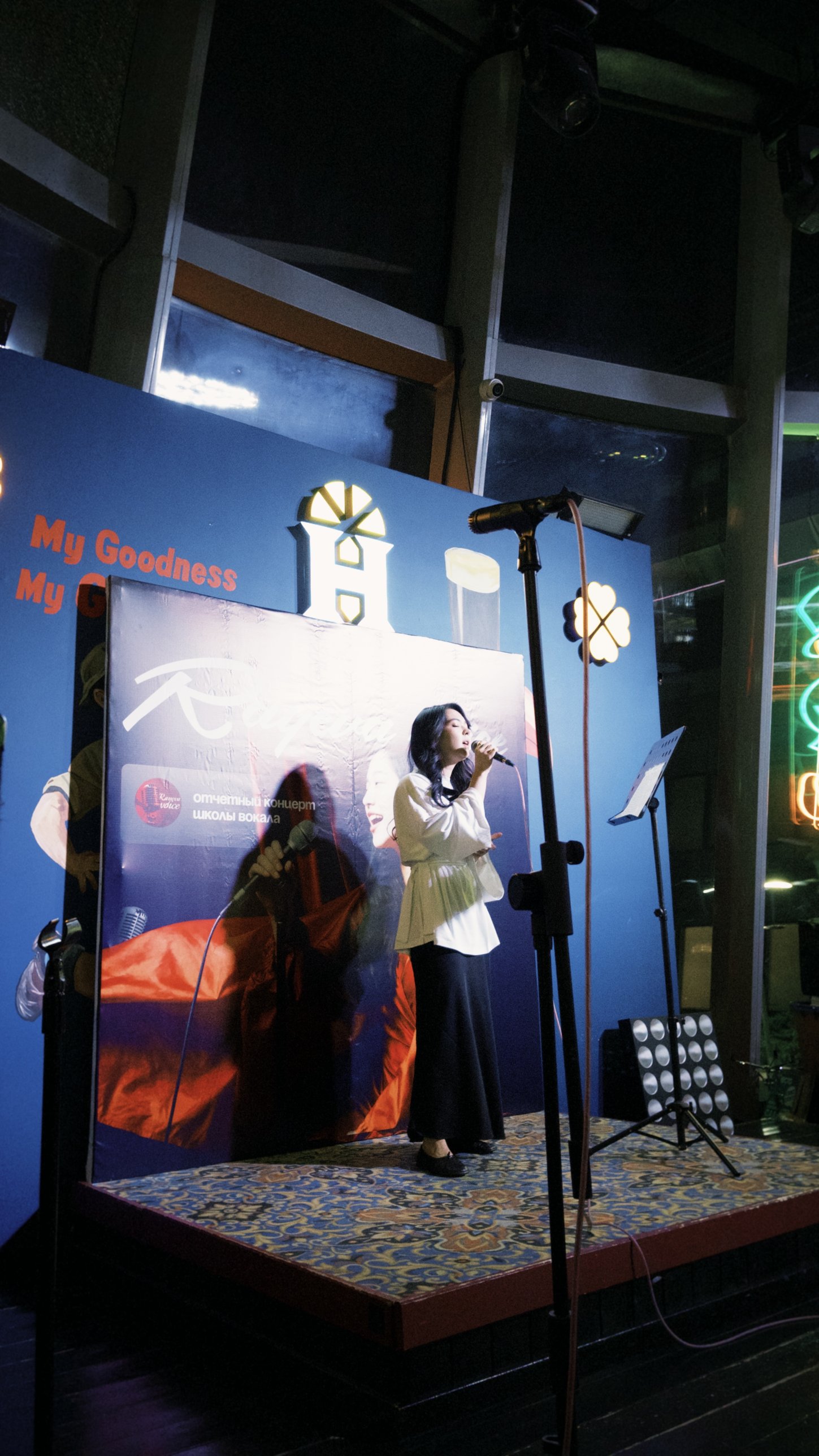 Singing on stage