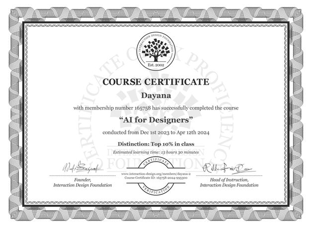 AI for Designers certificate – Interaction Design Foundation
